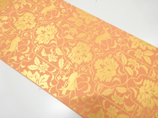 JAPANESE FUKURO OBI / WOVEN CHINESE FLOWER